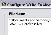 11. Configuring a VI to Save Data to a File To store information about the data a VI generates, use the Write To Measurement File Express VI.