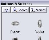 Select one of the rocker buttons and place it to the right of the waveform graphs. b. Right-click the rocker button and select Properties from the shortcut menu to display the Boolean Properties dialog box.