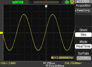 Advantage: You can use this mode to reduce random noise. Disadvantage: This mode does not acquire rapid variations in the signal that may occur between samples.