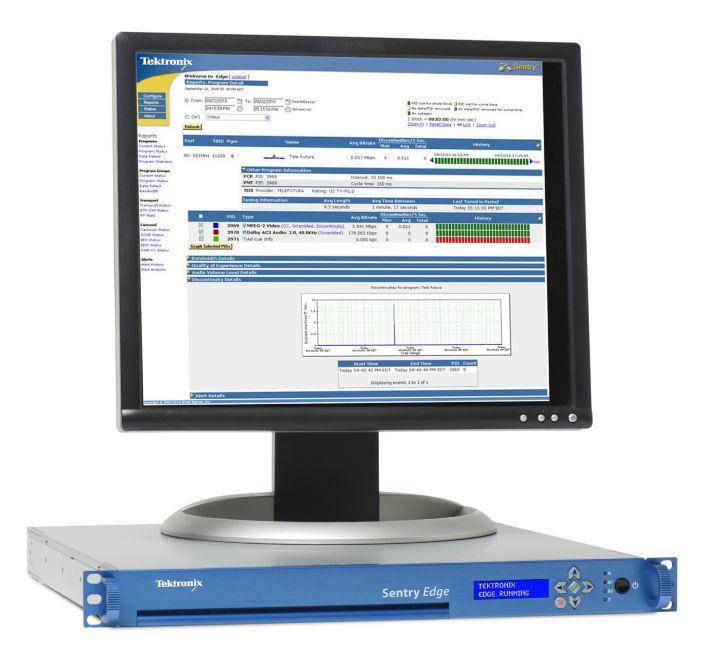 Video Quality Monitors Sentry Edge Datasheet Integration with Sentry, Sentry Verify, and Medius Units provides comprehensive view of network health Dual tuner configuration to monitor all RF channels