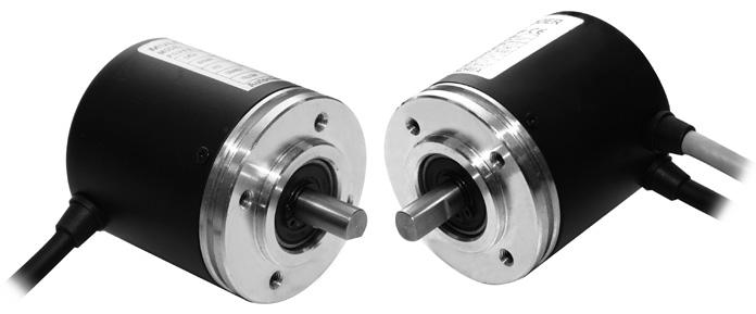 Ø50mm Shaft Multi-Turn Absolute Type Diameter Ø50mm Shaft Type Multi-Turn Absolute otary Encoder Features Total 23-bit resolution (8388608-division) of 10-bit single-turn (1024-division) and 13-bit