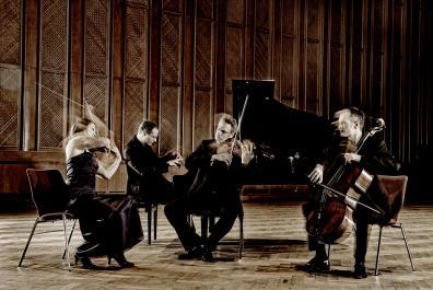 Grieg. Ensemble members include: Edward Dusinberre, violin; Harumi Rhodes, violin; Geraldine Walther, viola; András Fejér, cello.