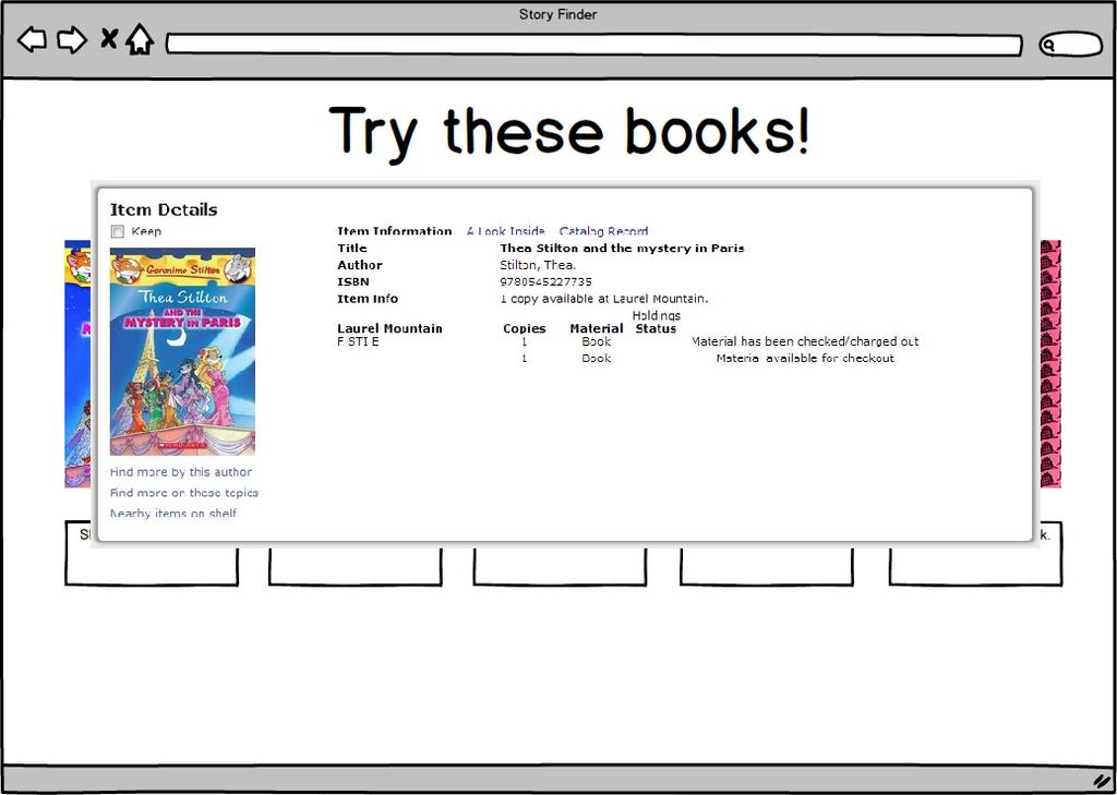 Clicking on a book cover image will pull up the book s record in the