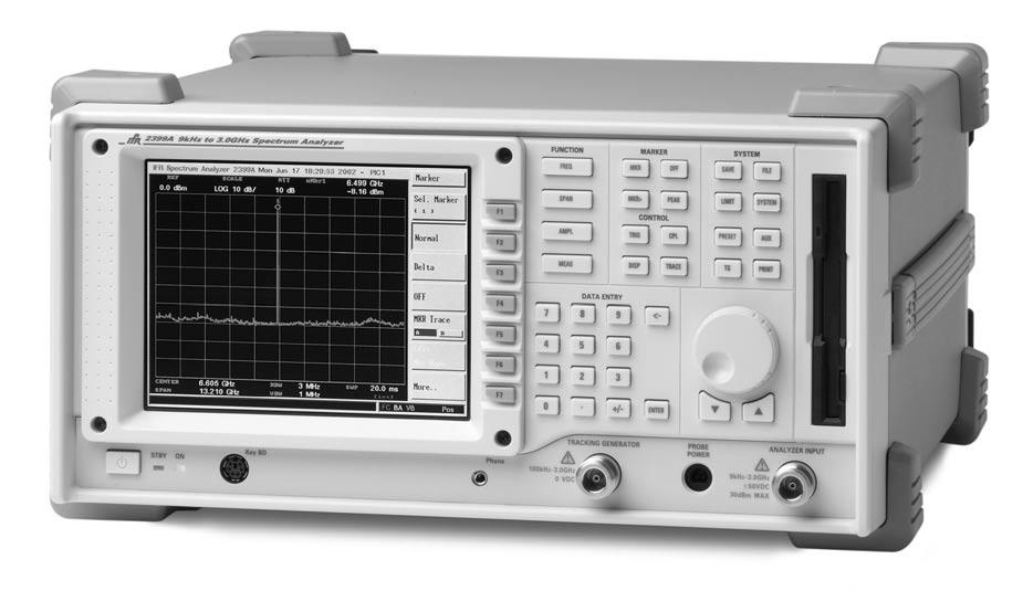 Spectrum Analyzers 2399A 9 khz to 3 GHz Spectrum Analyzer A spectrum analyzer with outstanding performance and a user friendly visual interface simplifying many complex measurements 9 khz to 3 GHz
