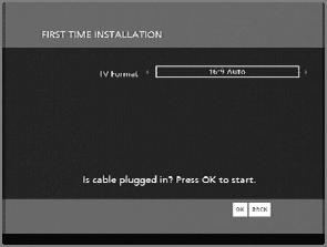 First Time Installation When using the Set Top Box for the first time you will be guided through the installation process in order to configure