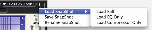To load a snapshot from the software, click on the floppy disk image and then select Load Snapshot from the drop down list.