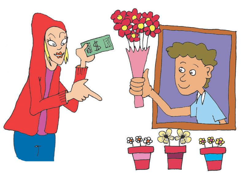 6 The Story The wolf disguises himself as a flower seller. Red buys some flowers for her Granny.