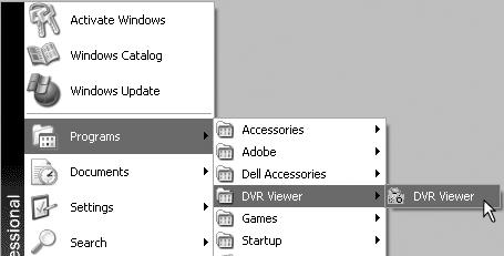 1 DVR VIEWER Opening and closing DVR Viewer Opening DVR Viewer From the Start menu, select [Programs] [DVR Viewer] [DVR Viewer] in the sequence to start the program.