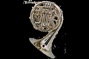 French Horn The French Horn is a member of the brass family. Like the trumpet, the sound of the French Horn is produced by blowing into a small mouthpiece.