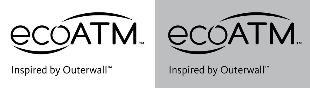 SECONDARY LOGOS, BLACK AND WHITE MARGINS AND MINIMUM SIZE Certain instances will require that the logo be reproduced without color. In these instances, the black one-color ecoatm logo is provided.