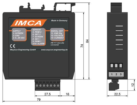 ETERNAL ELECTRONICS IMCA external electronics IMCA (for DIN-rail mounting) Connection The external electronics IMCA is designed to be installed in switch