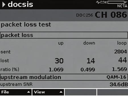 5 DOCSIS Service Testing The DSAM-6000 has a built in cable modem capable of performing quick and accurate DOCSIS 2.0 RF and IP testing.
