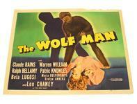 125 (1) MOVIE POSTER: The Wolf Man (Universal 1941) half-sheet poster. 22" x 27 3/4". Ex-Collection John C. Giriat.