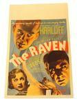 155 (1) MOVIE POSTER: The Raven (Universal 1935) window card. Approx. 14" x 22". Restored: left and upper part of card replaced.