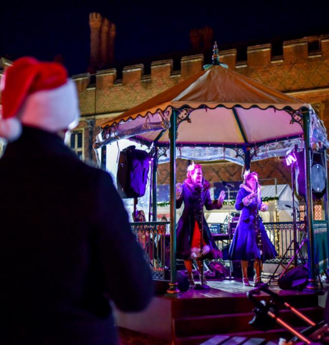 HAMPTON COURT PALACE FESTIVE FAYRE The ultimate Christmas foodie fix, our Festive Fayre fills the historic courtyards and gardens at Hampton Court Palace.