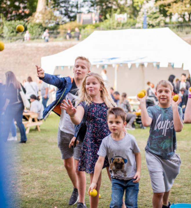 FAMILY ENTERTAINMENT Face painting, sports, circus games, shire horses, helter skelter, vintage games, and kids cookery classes plus much more firmly places our