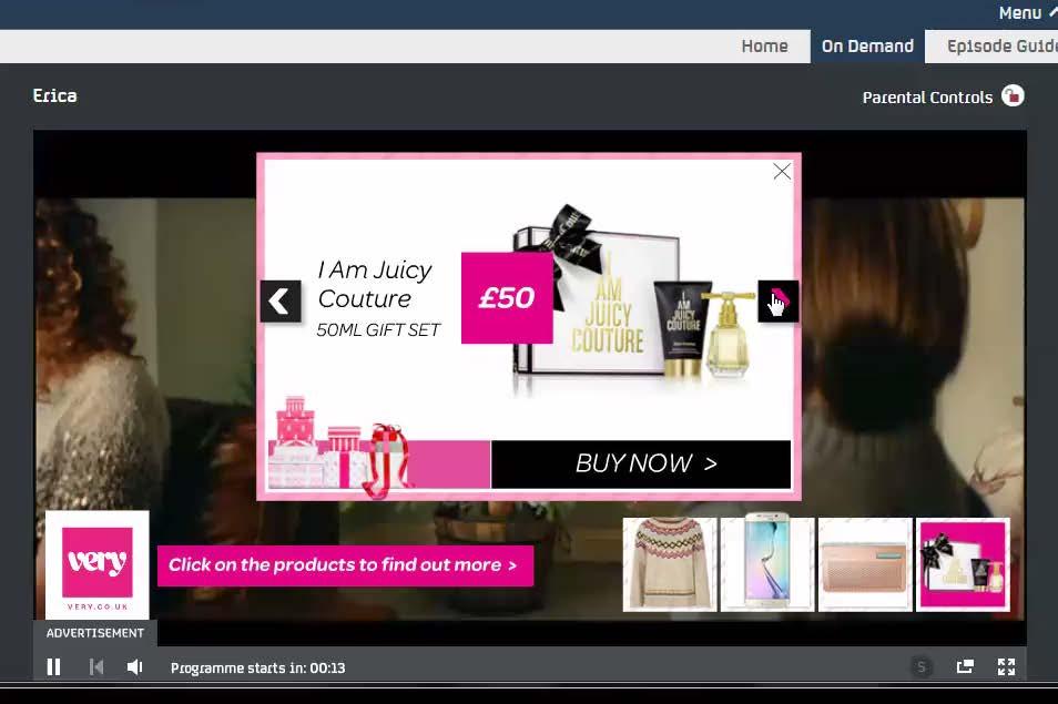 Ad Shop case study: Shop Direct: Very Features - 5 product images - Image and price available in unit - Buy now