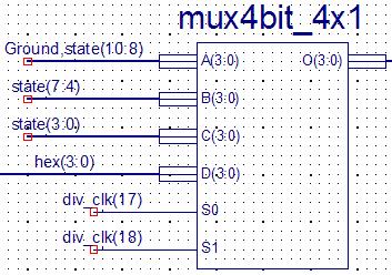 The 11-bit One-Hot code is prepended with five zeros and then converted to a 4-digit hexadecimal number (hex[3:0]) using a One Hot-to-hex converter (onehot_to_hex_16bit).
