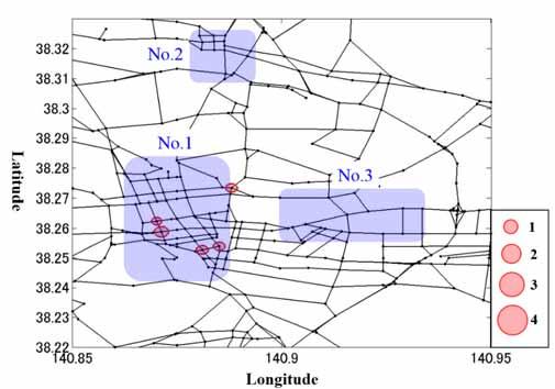 Spatial congestion pattern (1): Sendai Upper curve vs.