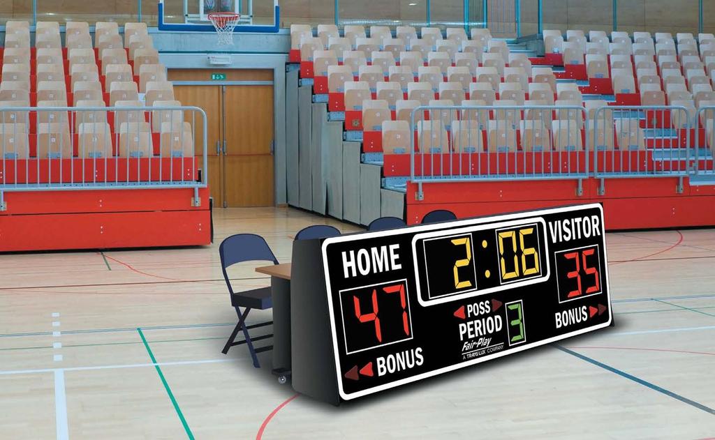 Indoor Accessories Fair-Play offers a complete line of indoor scoreboard accessories. From shot timers and game clocks to locker room clocks and possession indicators, Fair-Play has it all.