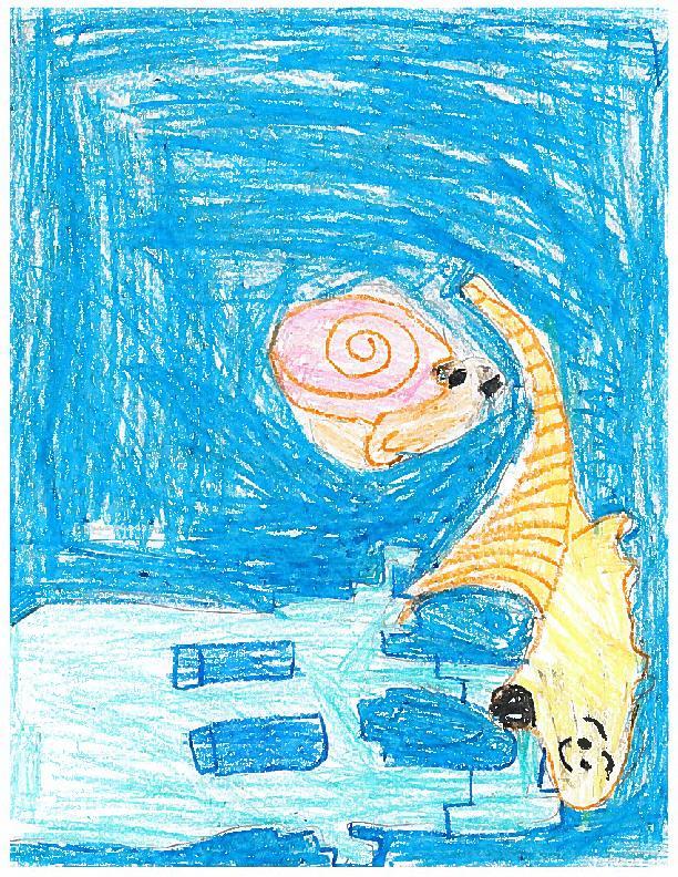 The important thing about the book The Story of Fish and Snail is that Snail sits in one spot waiting for Fish to come home and tell him a