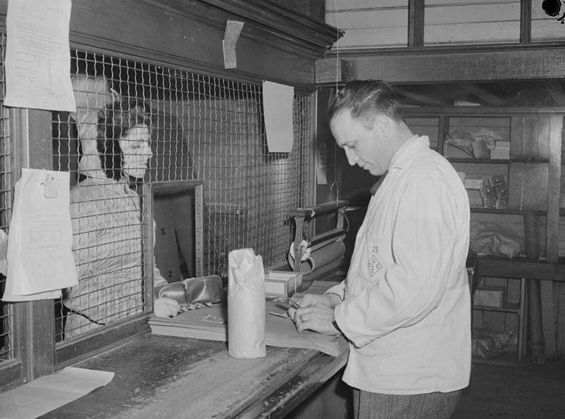 Customer paying for alcohol, Montreal- 1945 Source: Quebec National library and Archives.