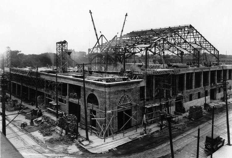 Construction of the Montreal Forum Arena - 1924 Source: McCord Museum Online.