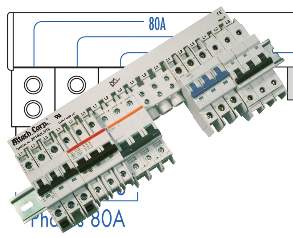 Busbar System UL489 recognized UL489 Listed Busbars The Altech Busbar System is an innovative way to jumper power to Miniature Molded Circuit Breakers.
