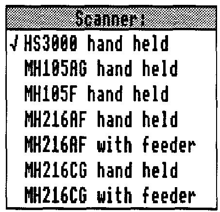 This is the main scan dialogue and is described in detail in the main manual. Initially it shows the HS3000 model selected.