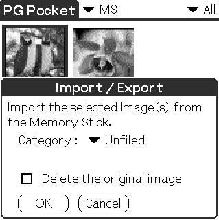 The confirmation dialog box to import is displayed. Select category.
