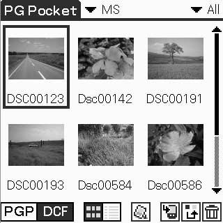 PictureGear Pocket Beam pictures to another CLIE Handheld / Handling pictures on a Memory Stick media If a warning dialog box related to the Memory Stick media appears after you change Storage list