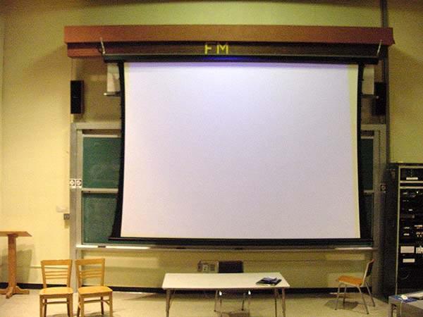 In order to accomodate the full size of the projector image, the