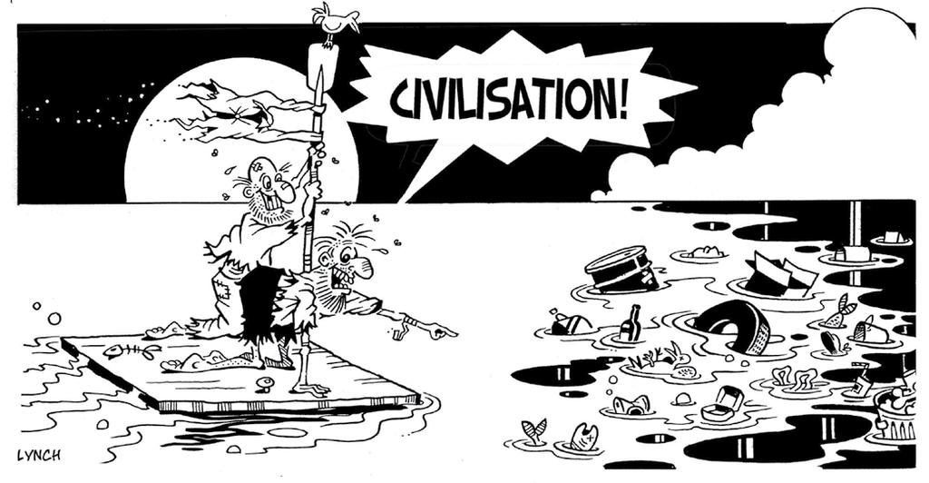 1 Images and words 3 Cartoon Reading for understanding 1 What is the cartoonist s purpose? 2 How do the survivors know that they have reached civilisation?