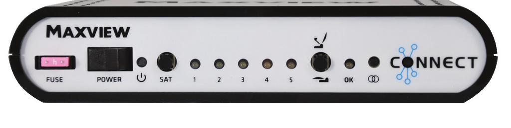 Connections & Features Control Box: 1. Fuse 2. Power Switch 3. Power LED 4. Pair Button 5. Status LED 6. Receiver Out 7. LNB Coaxial In 8. Antenna Connectors 9. Installation Button 10.