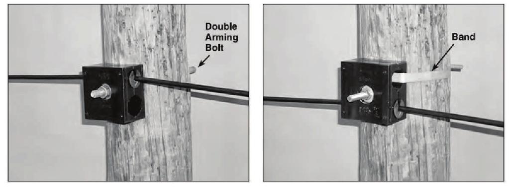 Figure 40 FIBERLIGN Lite Tangent Supports Bolt- Mounted (Left) and Band-Mounted (Right). 1.