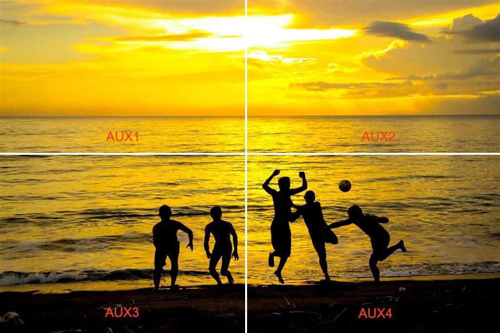 AUX 4: AUX 4 Pos X is 1920, AUX 4 Pos Y is 1080, AUX 4 H Size is 1920, AUX 4 V Size is 1080.