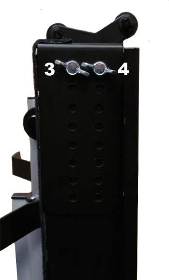 The adjustable roller is held in place by 2 screws and wing nuts on either side of the lift. By hand, remove the 4 sets of screws and wing nuts. 3.