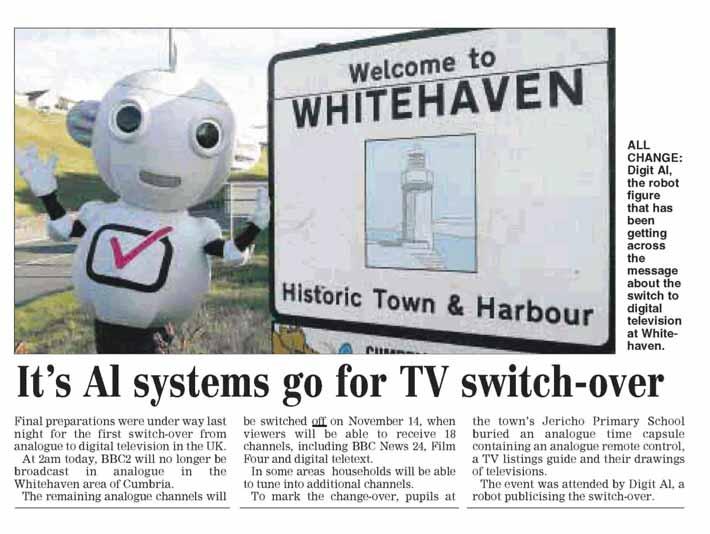 98 REPORT ON THE FIRST DIGITAL TV SWITCHOVER IN WHITEHAVEN / COPELAND,