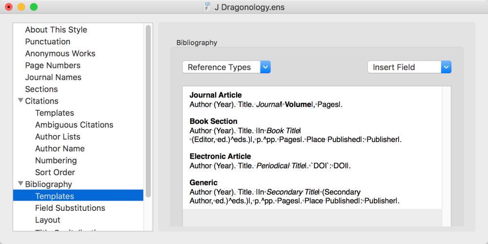 4.2.3 Bibliography This section of the style controls most of how the reference list will be formatted.
