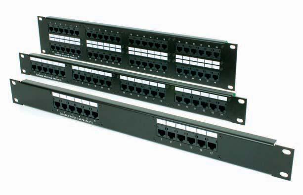 patch panel, 568A/B wired, 12-port PP2488/110A5E Wall-mount patch panel, 568A/B wired, 24-port DCC1288/110A5E Rack-mount patch panel, 568A/B wired, 12-port, 1RU