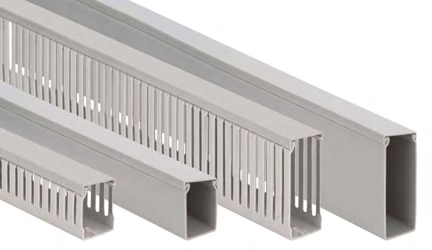 RACEWAY WIRING DUCTS Wiring Ducts Slotted and solid design Integrated with snap-on cover Available in white, gray and black 2"W X 2"H SLOTTED ICRWL226xx¹ 2"W X 2"H SOLID
