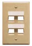 CLASSIC ANGLED CONFIGURABLE FACEPLATES Angled ports help reduce cable stress Flush mount style Durable