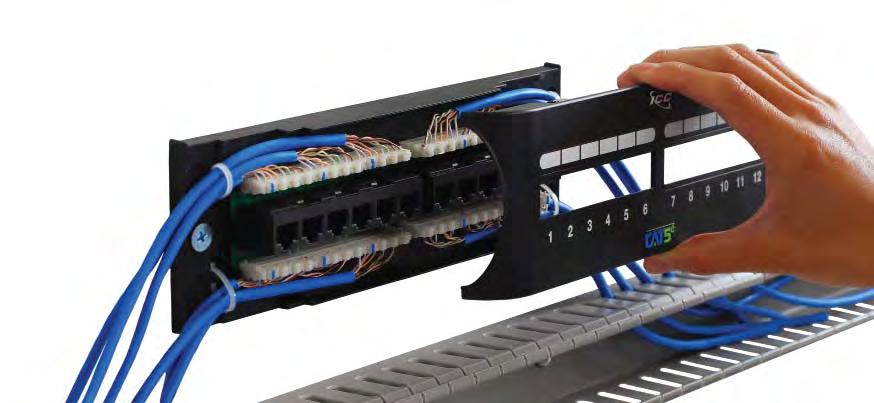 PATCH PANEL FEATURES Designed to mount on walls and distribution racks, uses no rack
