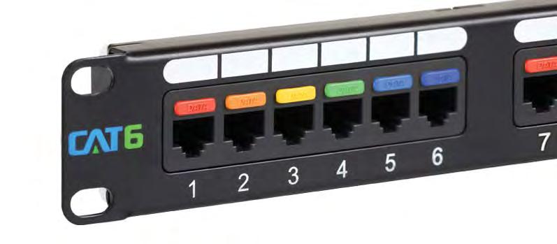 PATCH PANELS & CROSS-CONNECT VOICE PATCH PANELS VOICE 12-PORT USOC VERTICAL ZERO-U PATCH PANEL Two-piece design; patch panel with 89D mounting bracket