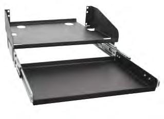 RACKS & CABLE MANAGEMENT RACK SHELVES 10" SLIDING KEYBOARD SHELF, 3 RMS* Bottom tray slides out an additional 10" to