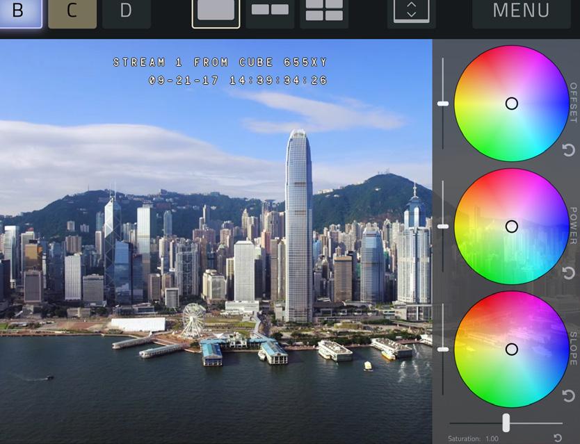COLOR TOOLS VUER has a number of tools available for managing and applying different looks to incoming video signals that either match or simulate how the video will appear after editing.