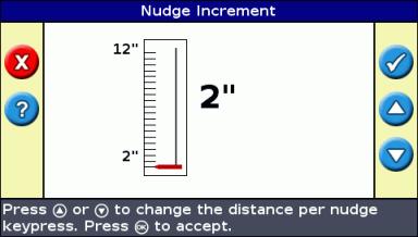 Nudge Nudge a guidance line if you need to correct for: GPS position drift when returning to the field for guidance, for example, after pausing or turning the unit off and on GPS satellite