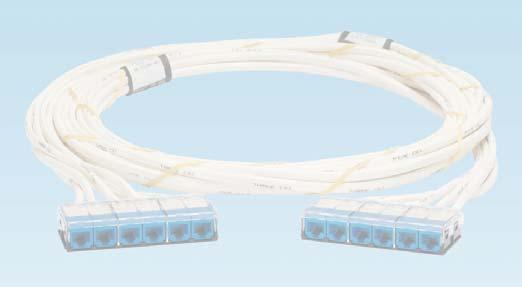 plugs Typically used for in-cabinet or cabinet-to-cabinet equipment cord harnesses Installs into QuickNet Patch Panels on one end and switch ports on the other for switch port replication