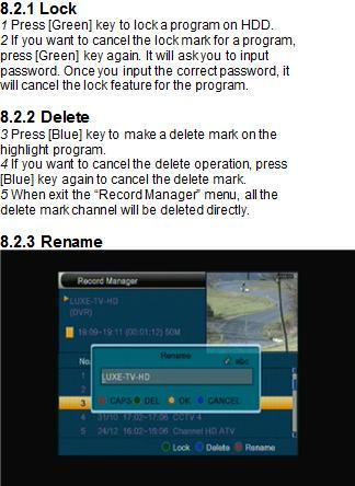 key. It will display HDD information as below: 1 Press [Red] key to