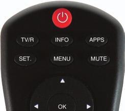REMOTE CONTROL REMOTE CONTROL REMOTE CONTROL UNIT (RCU) POWER: Standby ON/OFF. TV/R: Switches between TV and Radio modes.